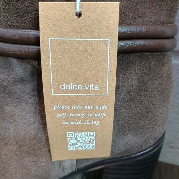 Dolce Vita Brown Suede Knee High Western Boots Pointed Toe Block Heel Zip Size 5 - Picture 13 of 16